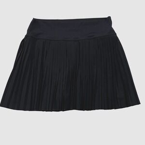 Womens Black MicroPleated Tennis Pickleball Skirt Athletic Skort Pockets Size L